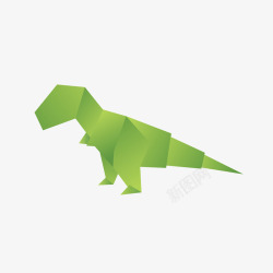 矢量折纸恐龙简约折纸青色恐龙标图矢量图图标高清图片