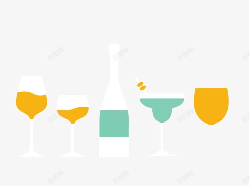 酒杯饮料卡通矢量图ai免抠素材_新图网 https://ixintu.com 矢量卡通 矢量素材 素材 酒杯 饮料 矢量图