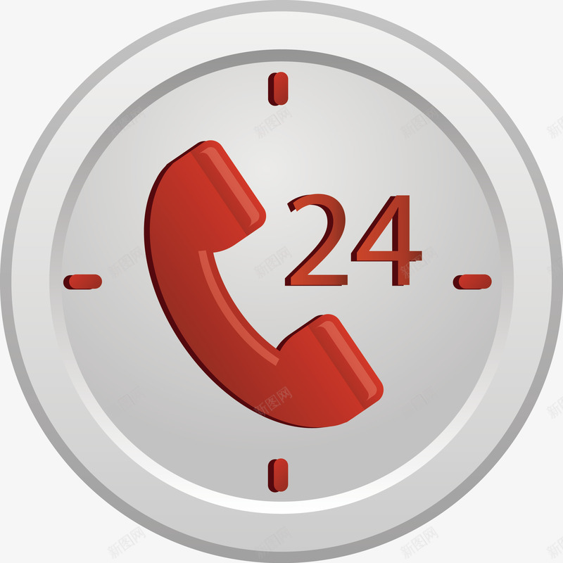 24小时电话服务png免抠素材_新图网 https://ixintu.com 24小时 圆形 客服 服务 钟表