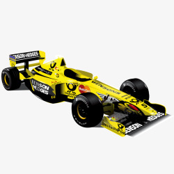 方程式赛车卡通黄色的赛车矢量图高清图片