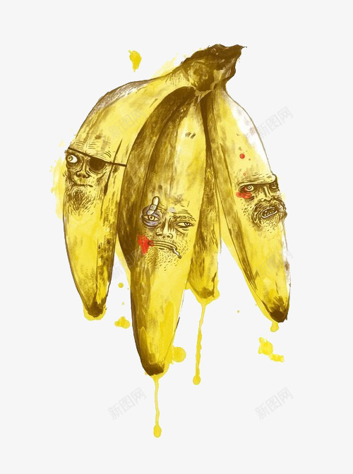 一把受伤的香蕉png免抠素材_新图网 https://ixintu.com 创意 悲伤 手绘 插画
