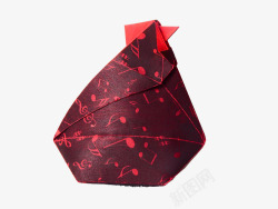 红色折纸母鸡素材
