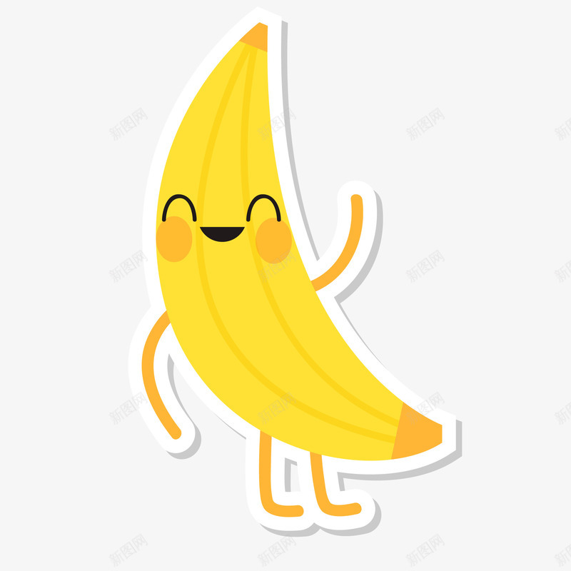卡通香蕉水果标签矢量图ai免抠素材_新图网 https://ixintu.com 卡通 标签设计 植物设计 水果 香蕉 黄色 矢量图