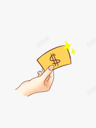 美元贴纸png免抠素材_新图网 https://ixintu.com 卡通 美元 贴纸 黄色