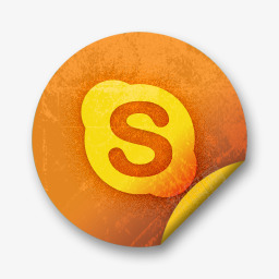 Skype橙色贴纸社交媒体图标png_新图网 https://ixintu.com Skype skype