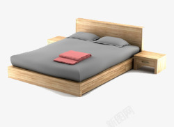 木头制木头制的床高清图片