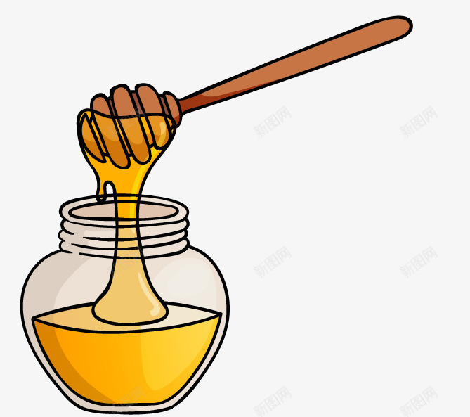 卡通蜜蜂蜂蜜元素png免抠素材_新图网 https://ixintu.com 卡通蜂蜜 罐装蜂蜜 蜜蜂元素