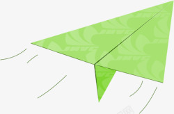 绿色花纹折纸飞机素材