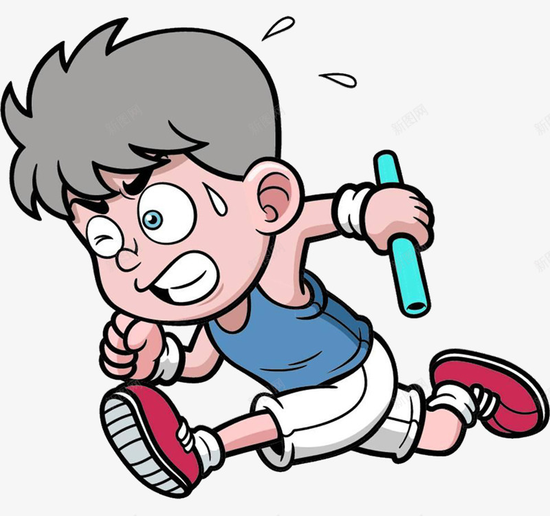 卡通接力跑png免抠素材_新图网 https://ixintu.com 卡通的 可爱的 手绘的 接力跑 比赛 矢量的 装饰 跑步