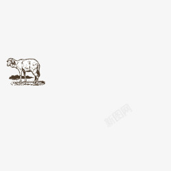 版绘版绘牧场动物白羊高清图片