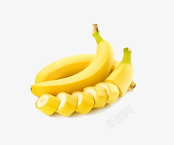 黄色切块的香蕉素材