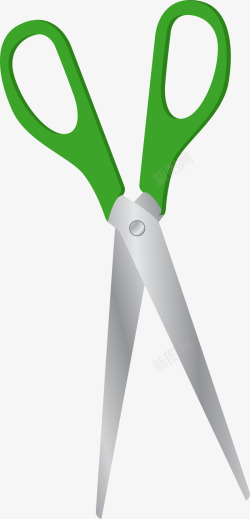 手绘绿色剪刀素材