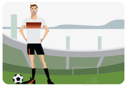 足球场插画绿色创意足球卡通插画矢量图高清图片