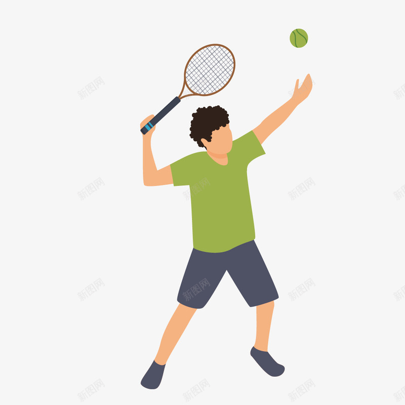 男性网球锻炼png免抠素材_新图网 https://ixintu.com 人物 体育 扁平化 男性 网球