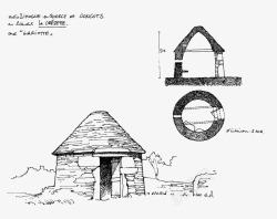 线描卡通建筑风景素材