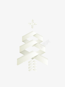 白色折纸圣诞树素材