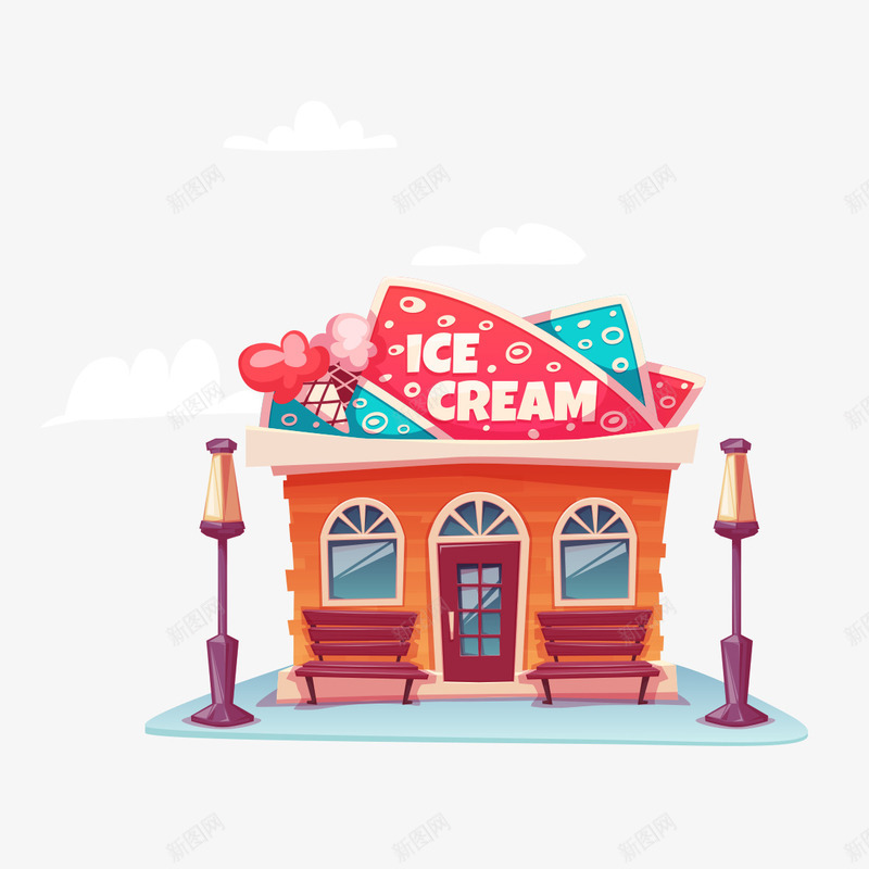 冰淇淋开业png免抠素材_新图网 https://ixintu.com 冰淇淋 开业 灯箱 设计图
