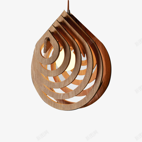 木头材质创意镂空灯具png免抠素材_新图网 https://ixintu.com 产品实物 棕色 灯泡