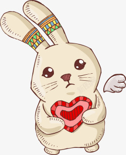 卡通爱的天使兔兔素材