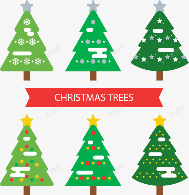 圣诞树装饰方案png免抠素材_新图网 https://ixintu.com 五角星圣诞树 免费png素材 彩灯圣诞树 雪花圣诞树