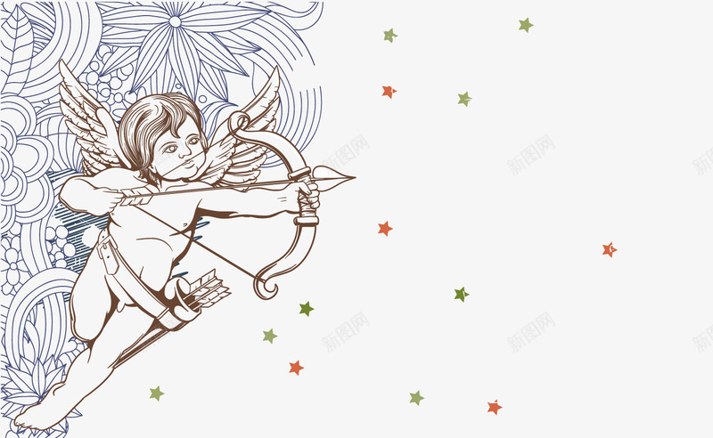 天使丘比特png免抠素材_新图网 https://ixintu.com 丘比特 卡通人物 弓箭 背景装饰