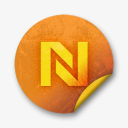 netvous神经标志橙色贴纸社交媒体图标高清图片