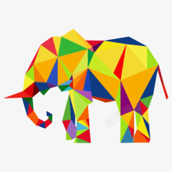 彩色折纸大象素材
