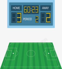 足球比赛蓝色计分板矢量图素材