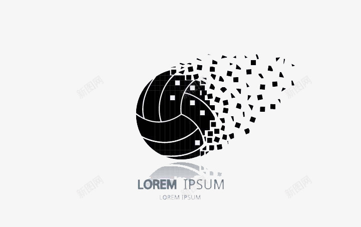 创意排球运动标志png免抠素材_新图网 https://ixintu.com 体育标志 体育运动