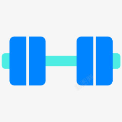 扁平化哑铃蓝色扁平化哑铃元素矢量图图标高清图片