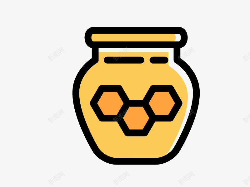 蜂蜜罐子卡通png免抠素材_新图网 https://ixintu.com 矢量素材 素材 罐子 蜂蜜 蜂蜜罐子