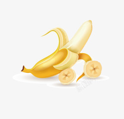 手绘香蕉和香蕉皮矢量图素材