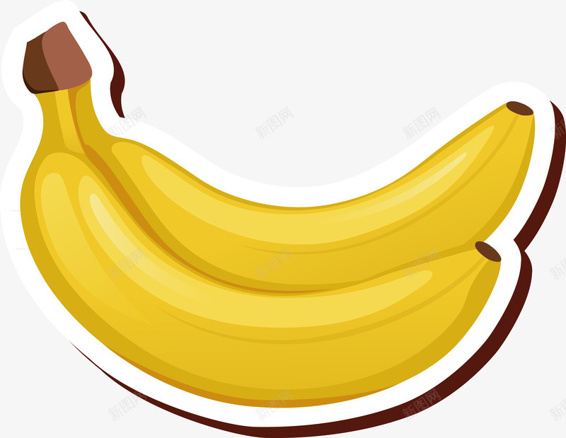 黄色香蕉手绘png免抠素材_新图网 https://ixintu.com 促进消化 修饰 美味 黄色AI