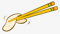 木头筷子一片黄色的食物高清图片