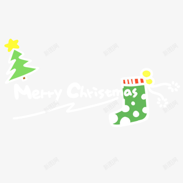 手绘卡通圣诞节贴纸图标png_新图网 https://ixintu.com 卡通 图标 圣诞节