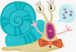 小清新动物园卡通可爱蜗牛动物贴纸矢量图高清图片