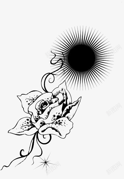 黑白色的玫瑰图标png_新图网 https://ixintu.com 卡通黑太阳 卡通黑色太阳 手绘黑太阳图标 手绘黑色太阳 玫瑰纹身 矢量黑太阳 黑太阳 黑色太阳 黑色太阳图标 黑颜色太阳 黑颜色太阳图标