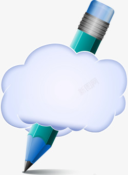 补习班广告穿在云朵里的铅笔高清图片