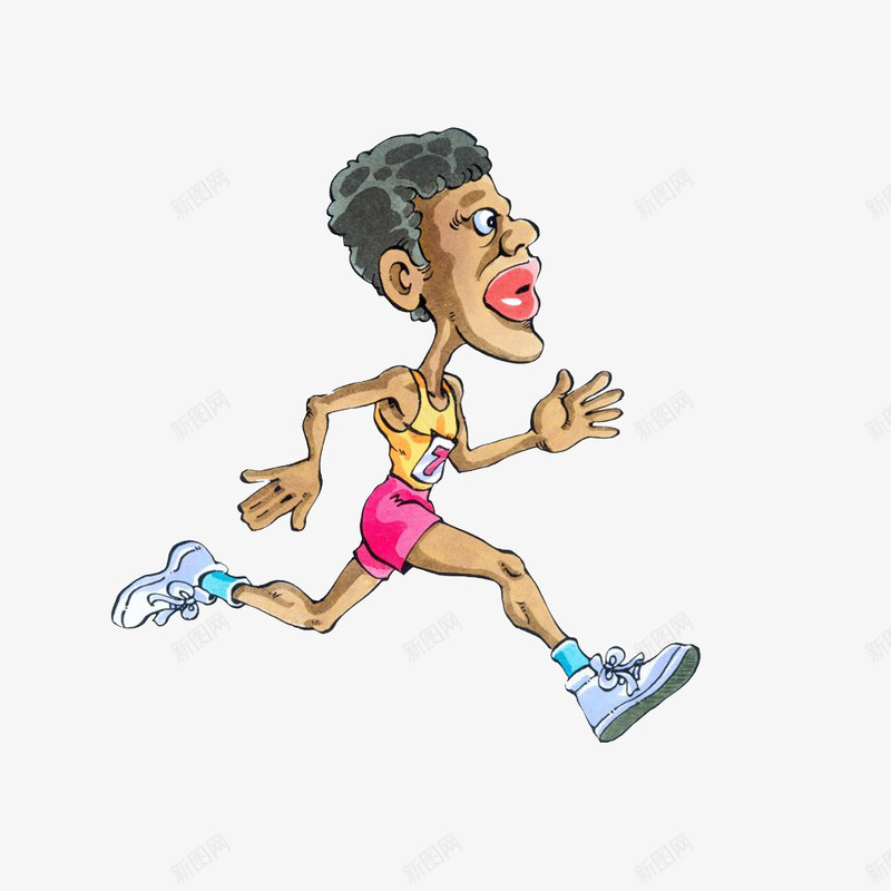跑着的比赛选手png免抠素材_新图网 https://ixintu.com 卡通手绘 快跑 跑着的人 跑着的比赛选手