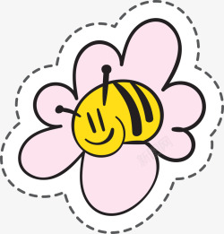 黄色小蜜蜂卡通贴纸素材