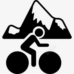 冒险运动山地自行车图标高清图片