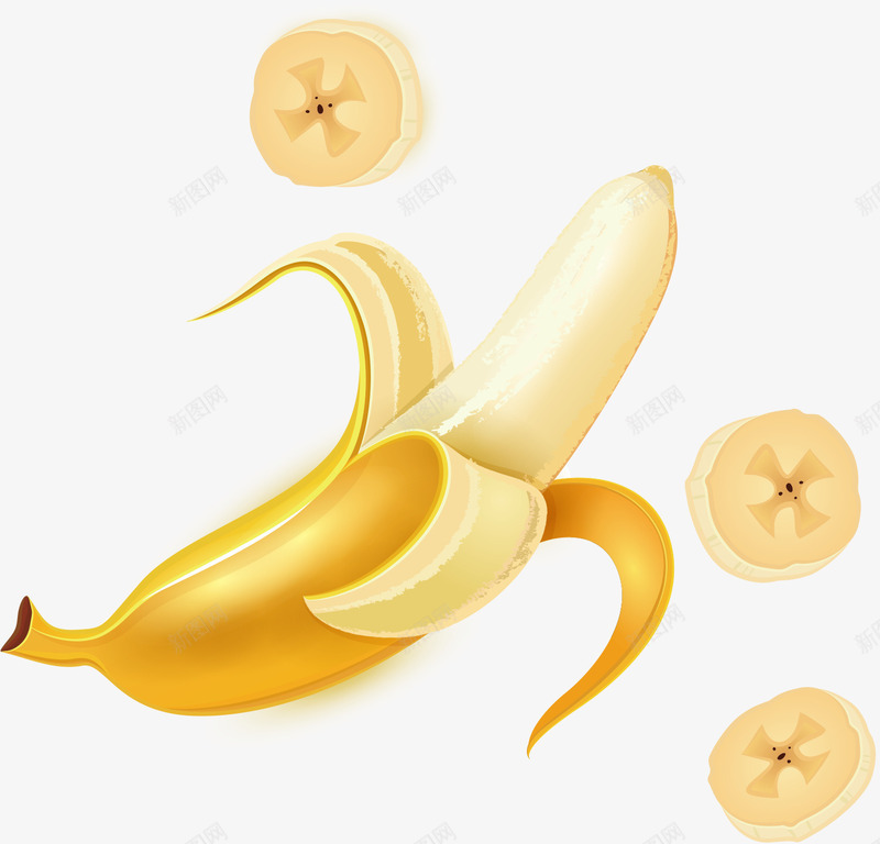 香蕉矢量图ai免抠素材_新图网 https://ixintu.com 水果 香蕉 香蕉片 矢量图