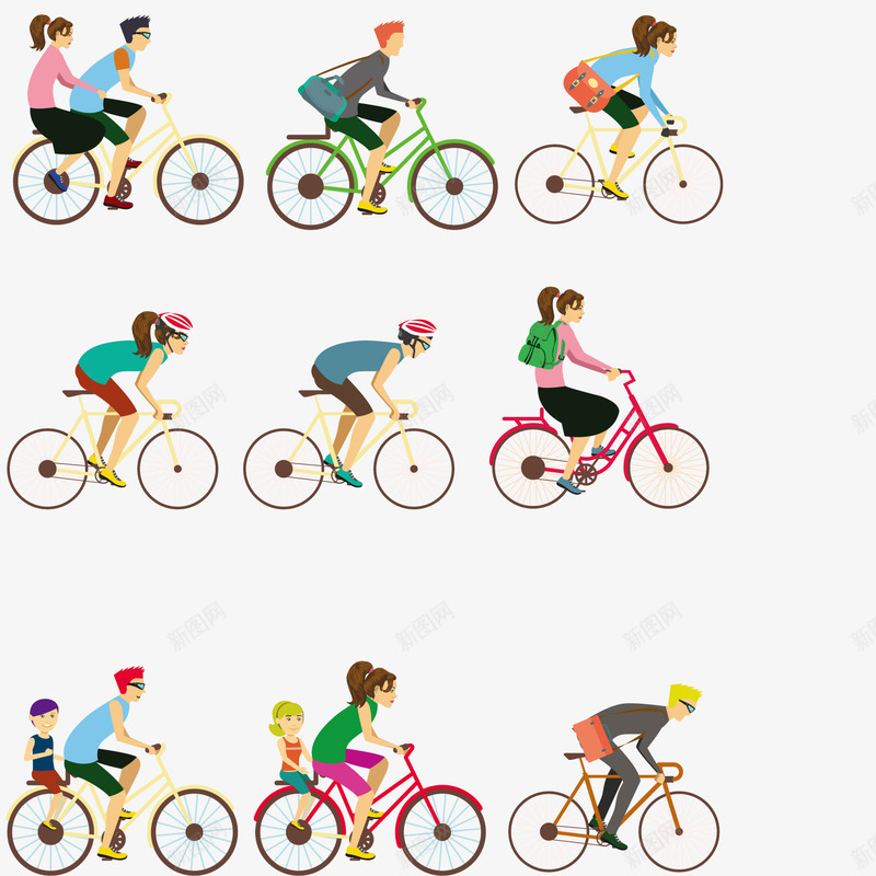自行车和骑自行车的插图png免抠素材_新图网 https://ixintu.com 出行 比赛 生活 自行车 运动 锻炼