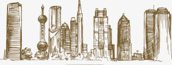 上海标志性建筑上海标志性建筑线稿高清图片