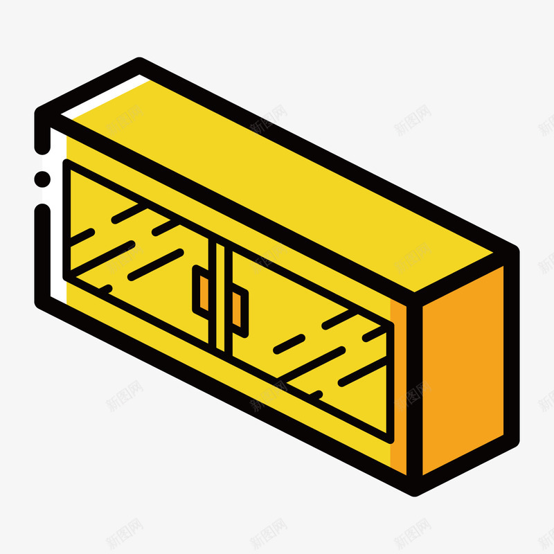 黄色手绘立体橱子元素矢量图ai免抠素材_新图网 https://ixintu.com 卡通插画 家具 扁平化 手绘 橱子 立体 线稿 黄色 矢量图