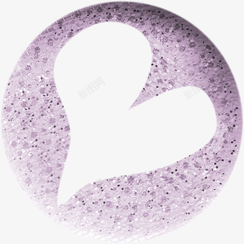 卡通手绘紫色镂空心形png免抠素材_新图网 https://ixintu.com 圆形边框 心形 紫色 镂空