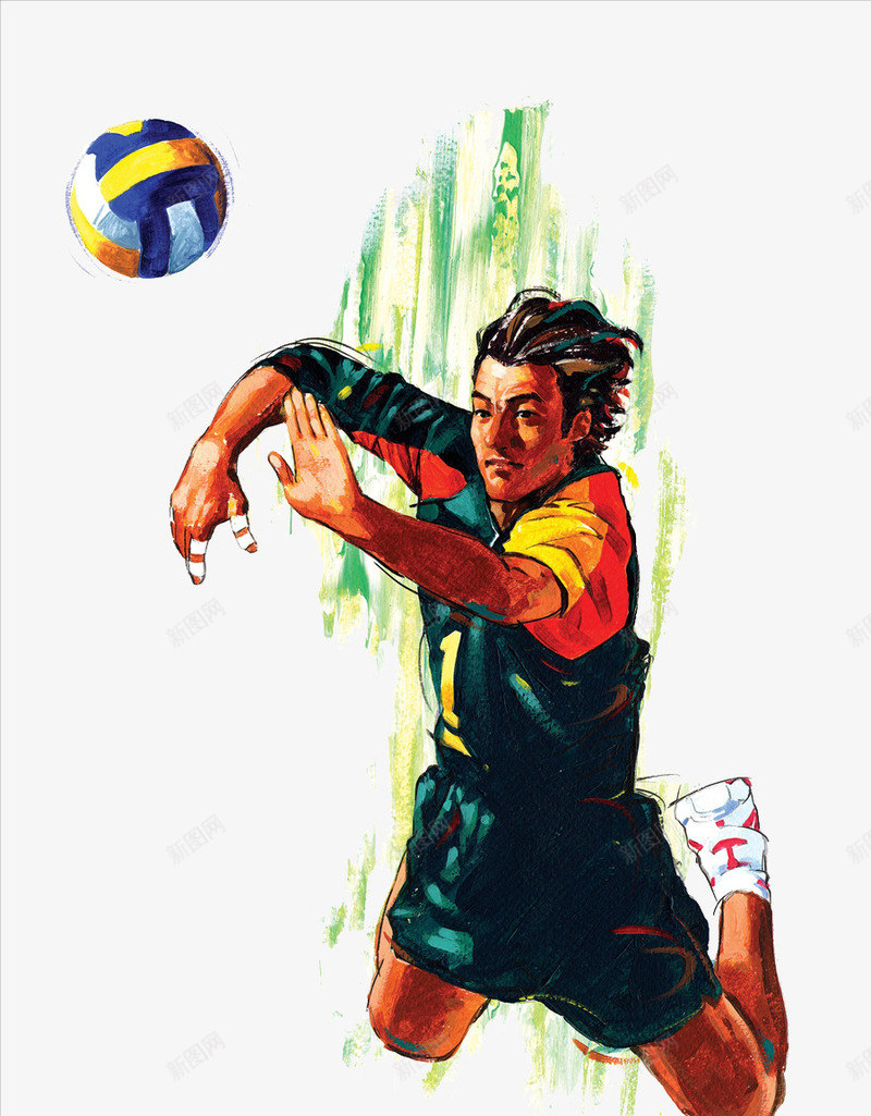 彩色创意排球运动元素png免抠素材_新图网 https://ixintu.com 体育 创意 卡通插画 彩色 排球 水面 活动 运动