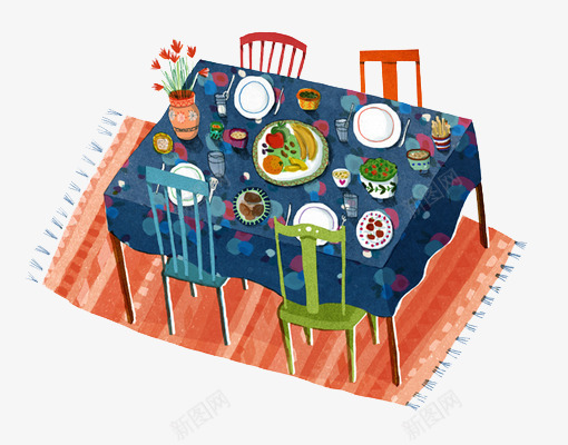 餐桌png免抠素材_新图网 https://ixintu.com 卡通 桌子 装饰 餐桌 饭桌