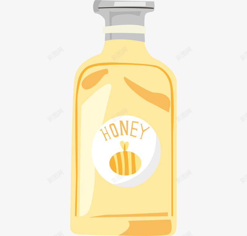 卡通蜂蜜罐子png免抠素材_新图网 https://ixintu.com 卡通 瓶子 罐子 蜂蜜 蜜蜂