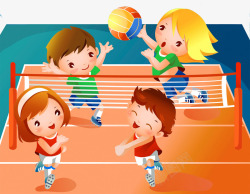 赛场插画儿童排球比赛高清图片